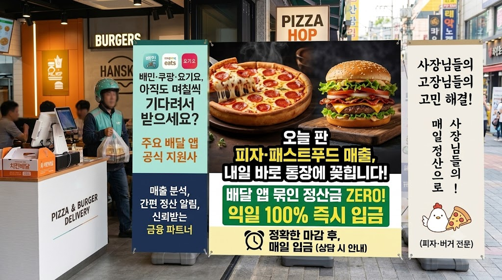 배달 매출 정산 관련 홍보 시안